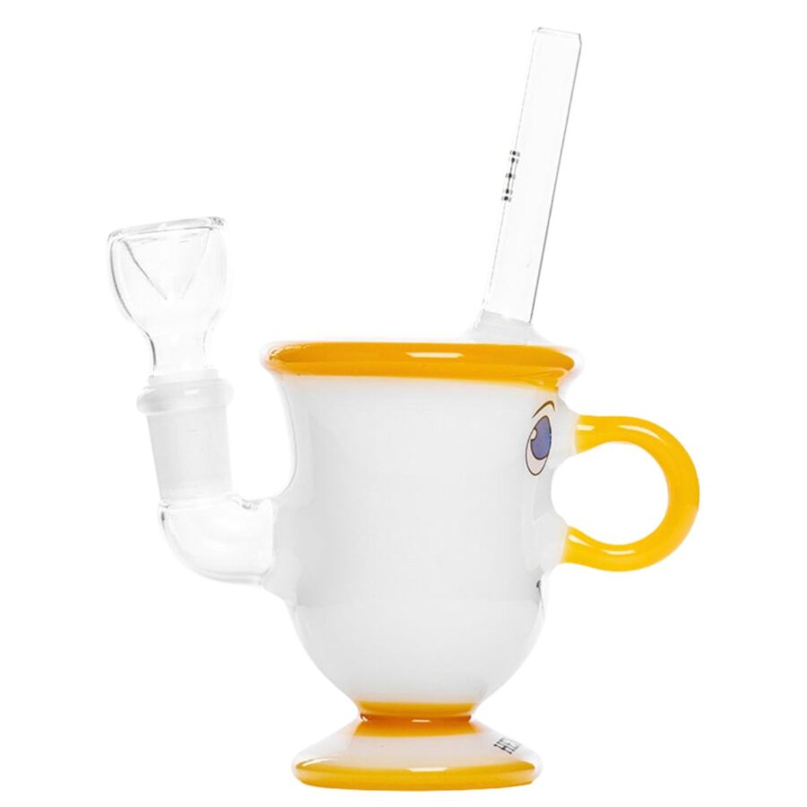 Bang tasse de thé HEMPER avec anse jaune, douille en verre et embout buccal incliné – Holy Mary