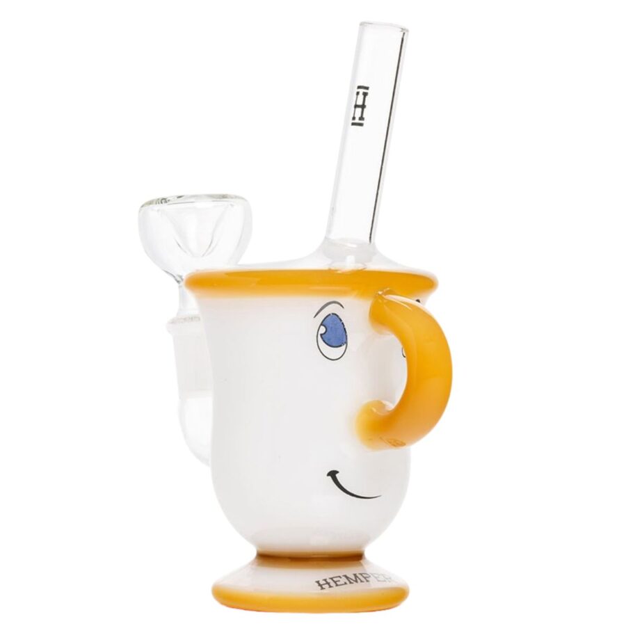 Bong HEMPER Tea Cup original en forme de tasse souriante avec poignée jaune – Holy Mary