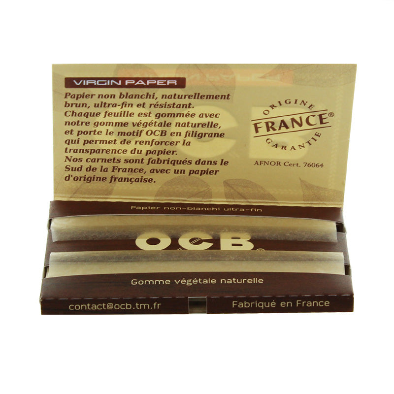 Carnet OCB Virgin Regular ouvert avec feuilles à rouler ultra-fines non blanchies et gomme végétale naturelle – Holy Mary