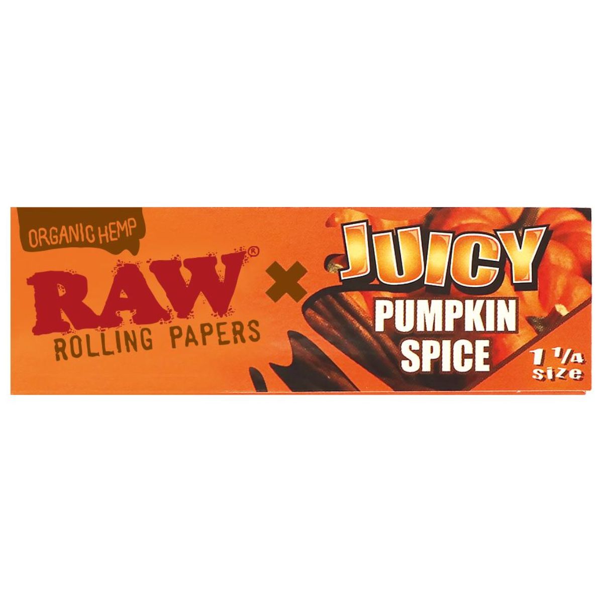 Paquet RAW x Juicy Pumpkin Spice 1 1/4 orange, feuilles à rouler aromatisées aux épices de citrouille – Holy Mary