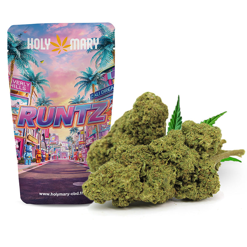 Runtz – Fleur CBD Holy Mary aux arômes de bonbons, de fruits exotiques et de notes sucrées