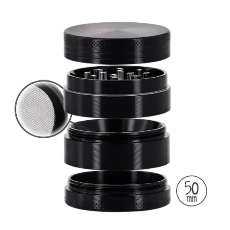 Grinder Dark Dice Alu avec polinator 50mm Rouge