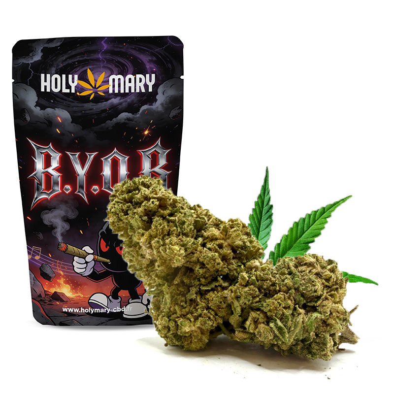 B.Y.O.B – Fleur THD Holy Mary aux arômes de fruits exotiques et de notes épicées