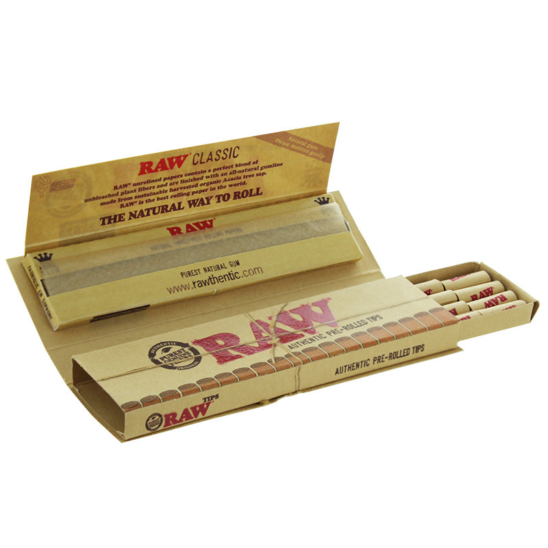 Carnet Raw Slim 32 Feuilles + Tips Pré roulés