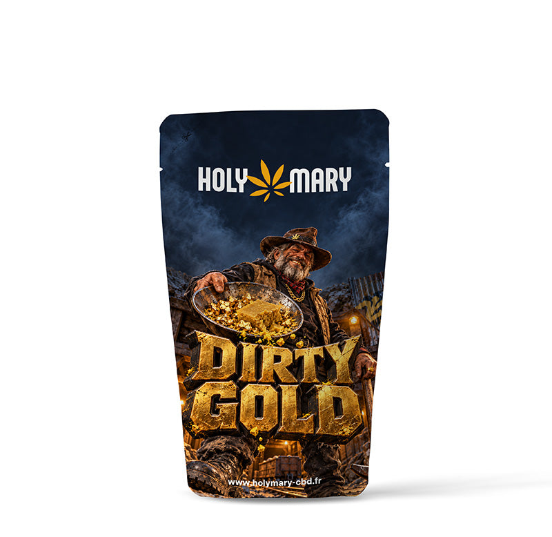 Sachet de résine Dirty Gold THD 60 % – Collection signature Holy Mary