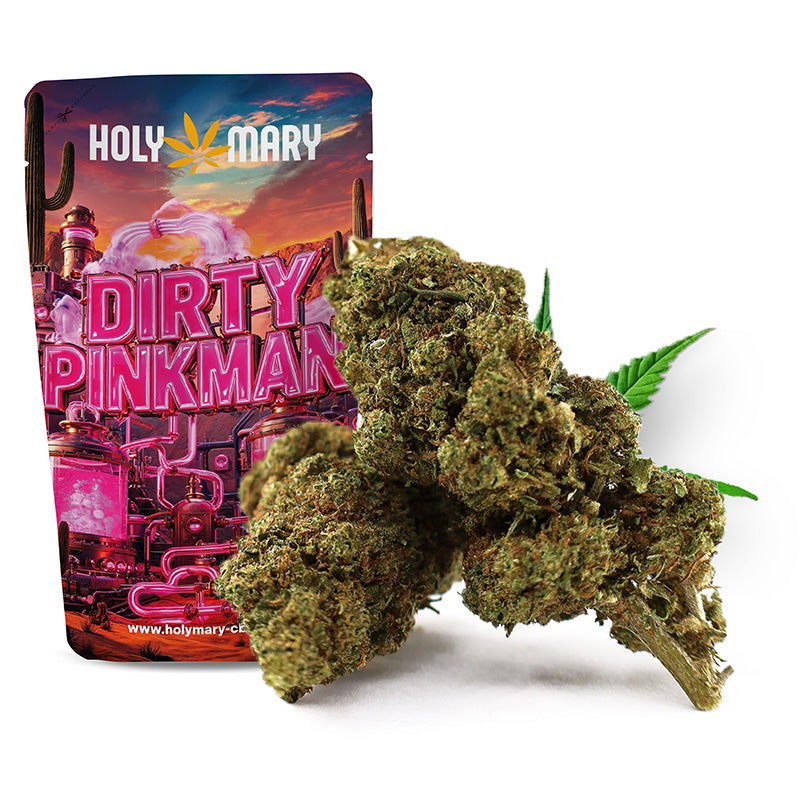 Dirty Pinkman – Fleur THD Holy Mary aux arômes de fruits rouges, de bonbon et de notes sucrées