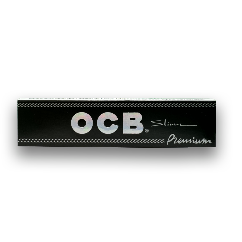 Carnet noir de feuilles OCB Slim Premium avec logo holographique argentéCarnet noir de feuilles OCB Slim Premium avec logo holographique argenté