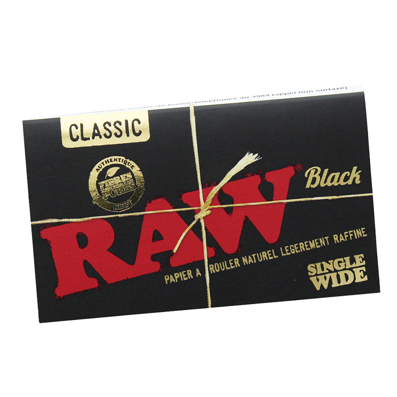 Feuilles à rouler RAW Black Regular Single Wide, carnet noir de 100 feuilles en papier naturel ultra-fin – Holy Mary