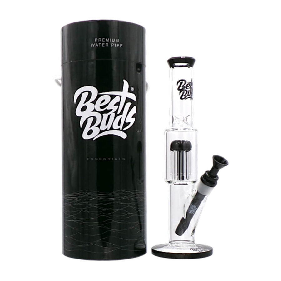 Ice Bang Best Buds Double Chambre 33 cm accompagné de son coffret cylindrique noir Best Buds Premium Water Pipe – Holy Mary