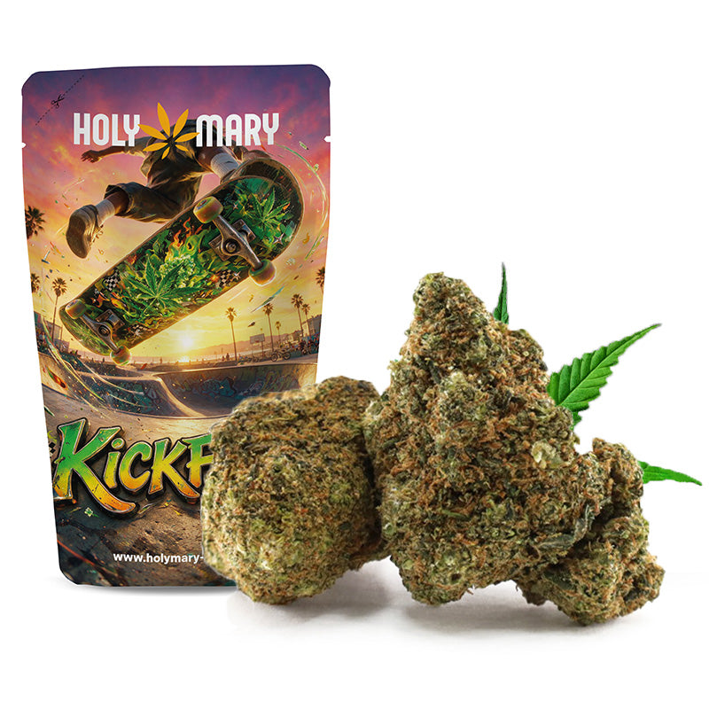Kickflip – Fleur THD Holy Mary aux arômes fruités, citronnés et légèrement skunky