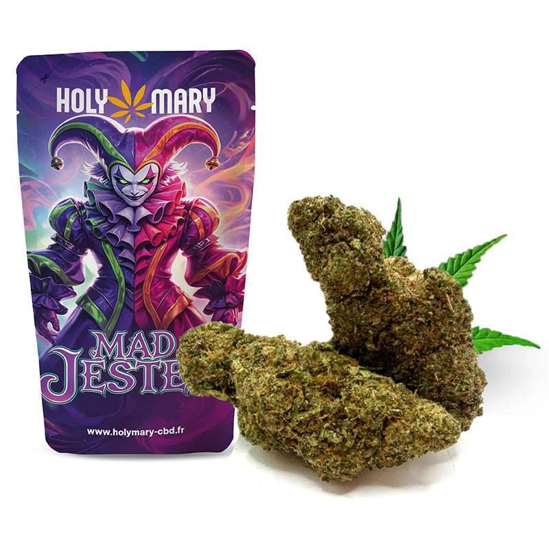 Mad Jester – Fleur THD Holy Mary aux arômes de fruits rouges, de raisin et de notes sucrées