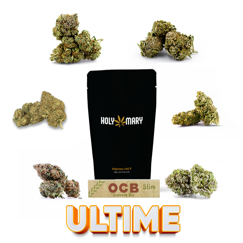 Le pack ultime c'est 32 grammes de nos meilleures fleurs CBD! C'est six variétés différentes pour se faire plaisir tout en profitant d'une remise exceptionnelle. CBD, CBG, CBN : vous pourrez découvrir ou redécouvrir les bienfaits de ces trois molécules en un seul pack. En achetant ce pack, vous bénéficierez automatiquement de 15€ de remise sur votre prochaine commande grâce à vos points de fidélité! 